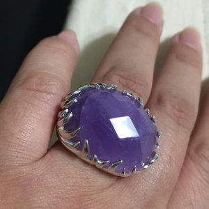 🖤NEW💕Huge Amethyst Sterling silver ring